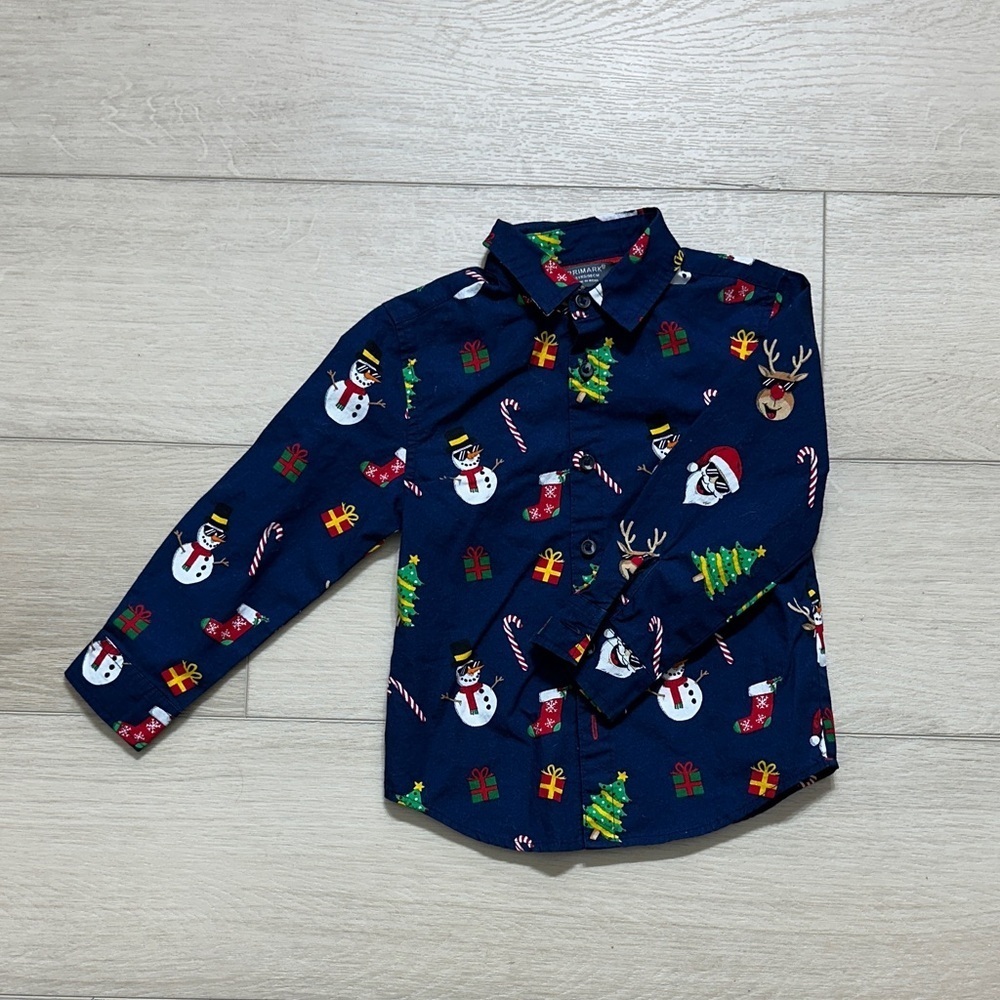 Festive Snowman Kids Shirt - Blue